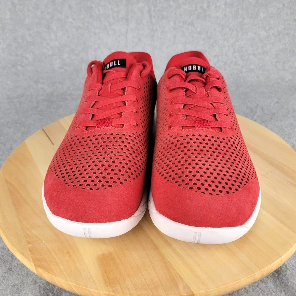 Nobull Mesh Trainer Men 14 Red Perforated Breathable Training Shoes